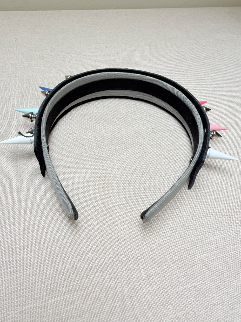 Rainbow Spiked LGBTQ Goth Punk Headband - Picture 8 of 8